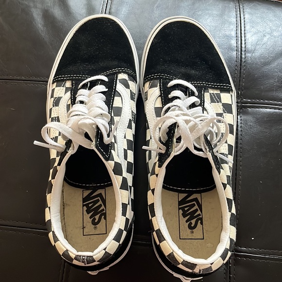 Men’s Black & White Checkered Old Skool Vans - Picture 3 of 4